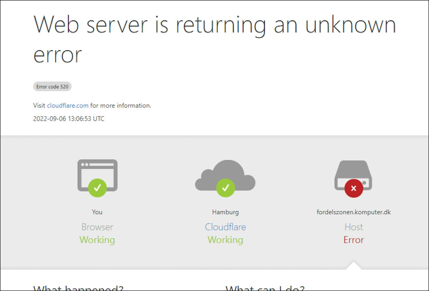 Error 520: «Error 520» i Fordelssonen